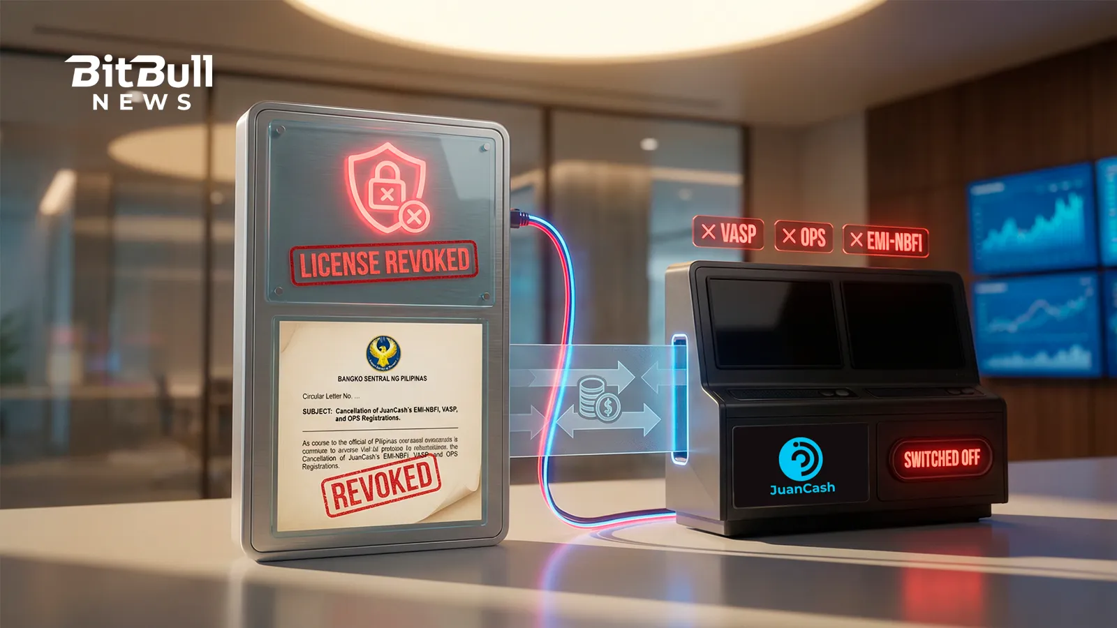 Revokes JuanCash EMI and VASP Licenses