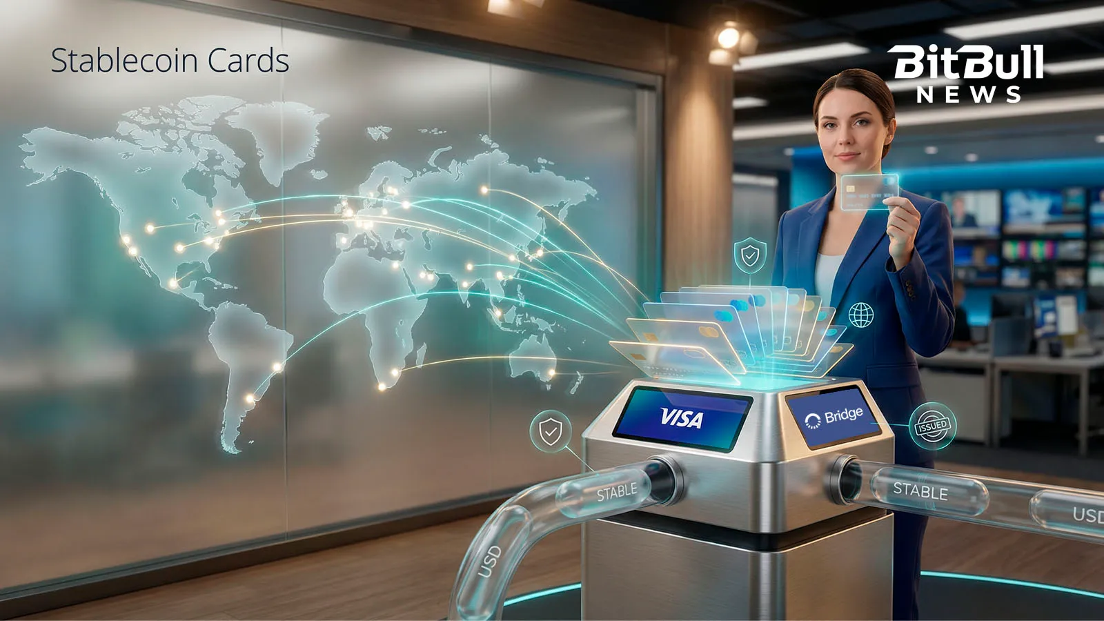 Visa, Bridge Plan Stablecoin Cards