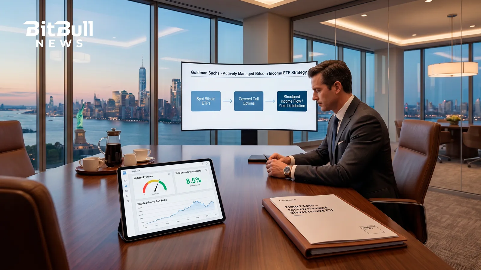 Goldman Files for Bitcoin Income ETF Built on Covered Calls