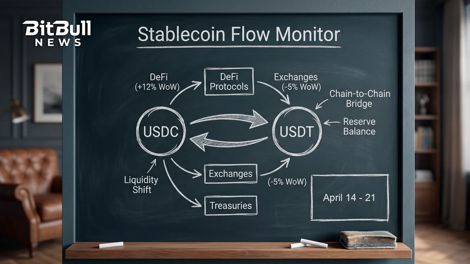 BitBullNews Stablecoin Flow Monitor: April 14–21, 2026