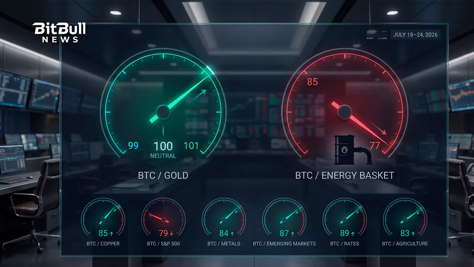 BBN Data: Bitcoin Breaks Above Gold As Energy Shock Pulls The Benchmark Family Lower (July 18–24)