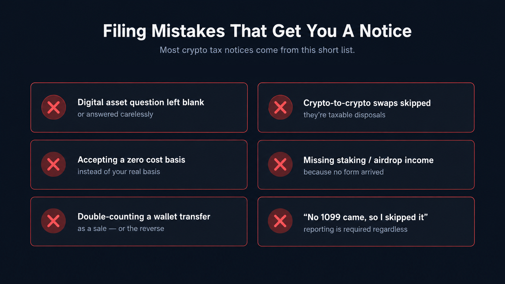 Filing mistakes