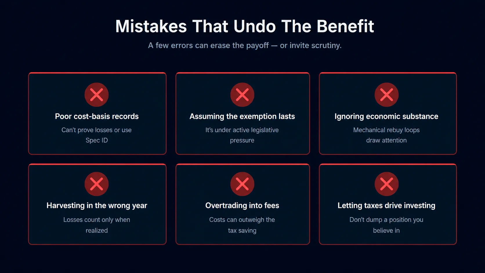 Harvesting mistakes